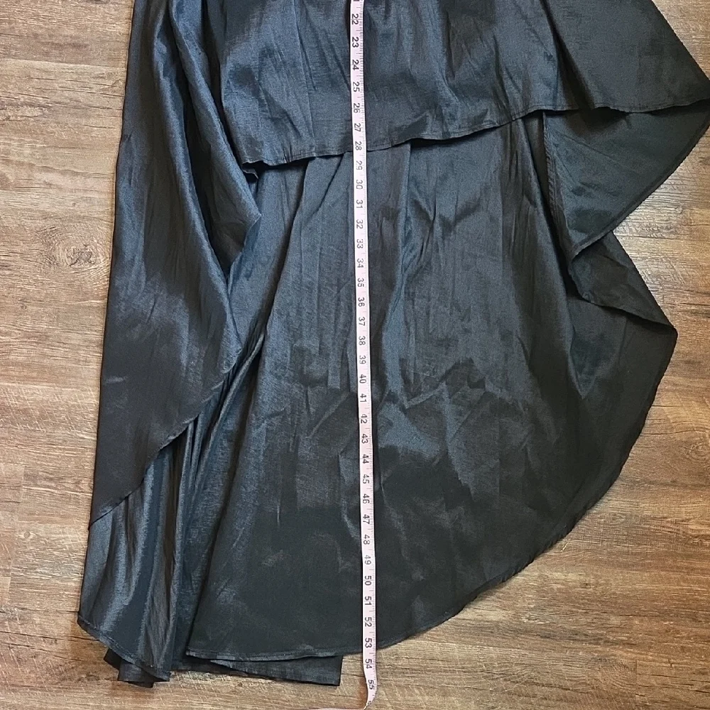 B. Smart  Cocktail Dress Size 11/12 Black High-Low with Cold Shoulder - Picture 10 of 14